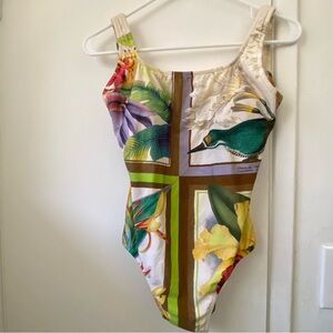 Lenny Niemeyer one piece bathing suit Small floral tropical print swimsuit New